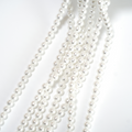 Crystal pearl,5.7mm diamantslebet rund/40cm, Hel Streng - Cream