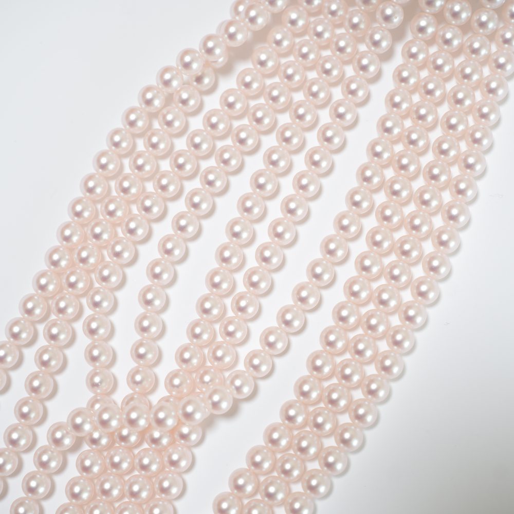 Crystal pearl,mat/10mm rund/40cm, Hel Streng - Rosaline