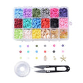 DIY sæt med polymer perler, ca. 3000 perler, elastiktråd, saks m.m., 1 æske
