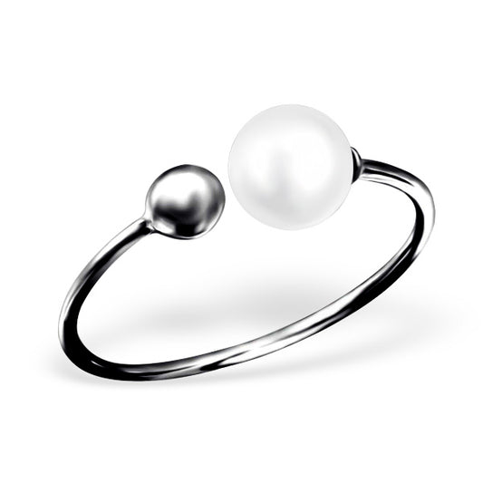 Double Pearl Ring Black