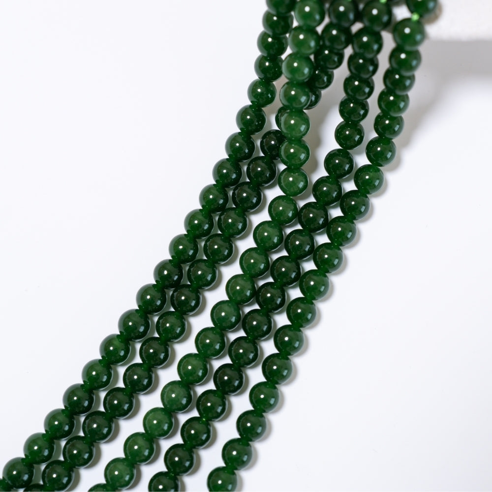 Grøn Chalcedony,8mm rund/38cm,Hel Streng
