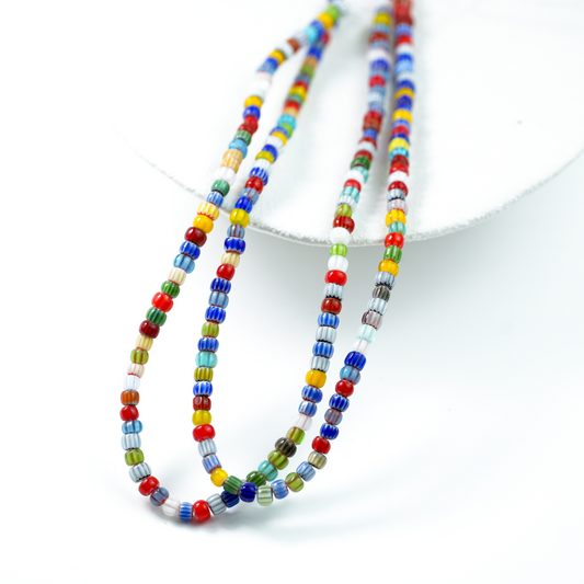 Hjul Glasperler 5*4mm/40cm  - Mix