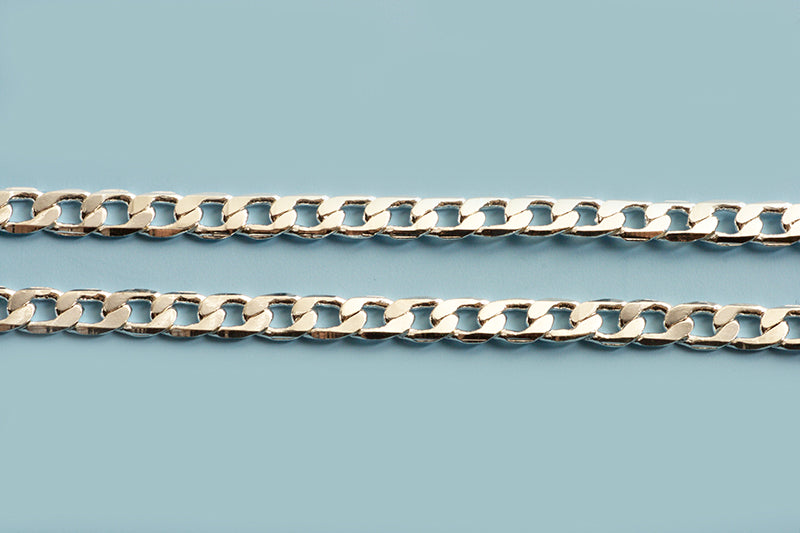Panserkæde, ca. 6x5x1 mm, FS, pr. meter