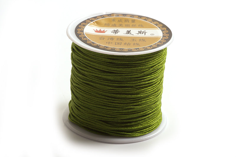 Polyestersnøre, 0,8 mm, olivengrøn, ca. 35 meter