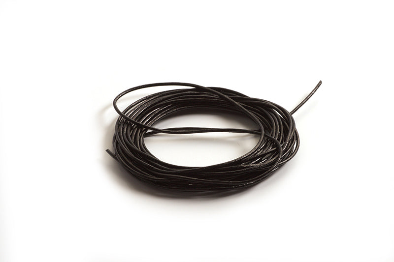 Lædersnøre, sort, 1 mm, 3 m
