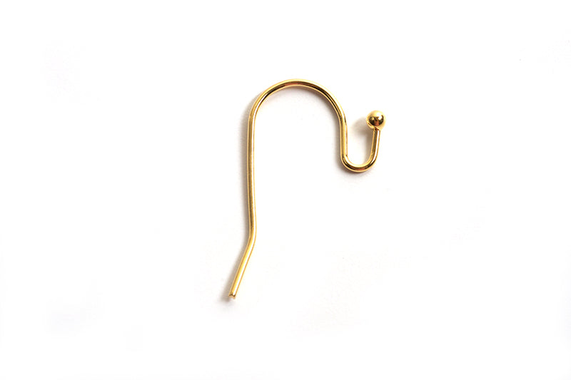 Ørekrog m/1 perle, ca. 21x12 mm, forgyldt med 18K guld, 1 par