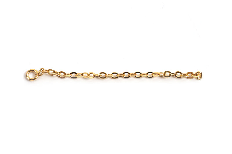 Kæde m/øsken, link, 42x3 mm, forgyldt med 18K guld, 2 stk.