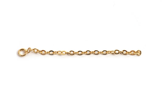 Kæde m/øsken, link, 42x3 mm, forgyldt med 18K guld, 2 stk.