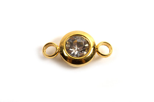 Vedhæng m/2 øjne, link, 12x6.5x4 mm, FG rustfrit stål, klar, 2 stk.