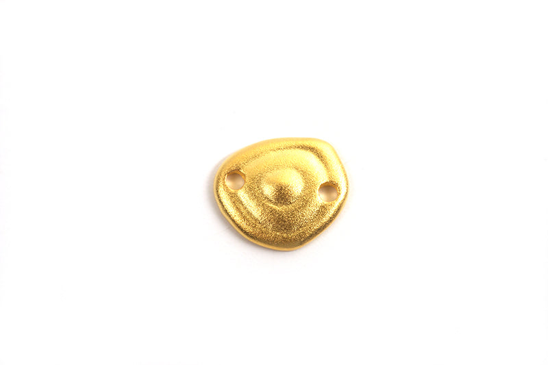 Mønt m/mønster og 2 huller, link, 8,5x9,5 mm, FG 925s, 1 stk.
