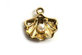 Muslingeskal m/perle, 15,5x14,5x4 mm, FG, 2 stk.