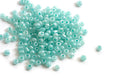 Seed beads, ca. 3 mm, lys aqua med shine, ca. 15 gram