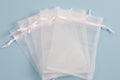 Smykkepose, organza, hvid, ca. 150x110 mm, 5 stk.
