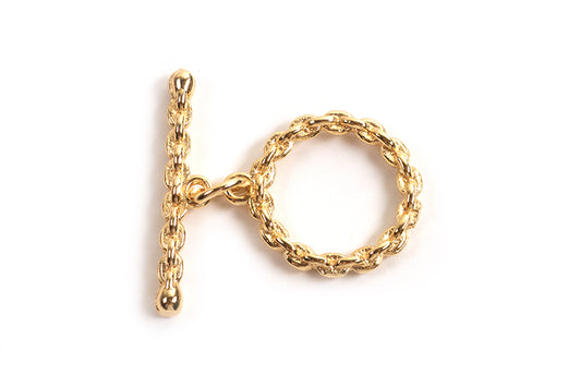 Ringlås, ankerkæde, 22x2,5 mm, FG med ægte guld, 1 stk.