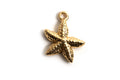 Søstjerne, ca. 12x9x2,5 mm, forgyldt med 18K guld, 1 stk.