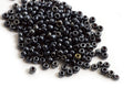 Seed beads, ca. 3 mm, sort med shine, ca. 15 gram