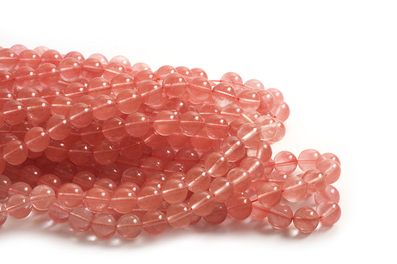 Cherry Quartz,  ca. 10 mm, 1 streng