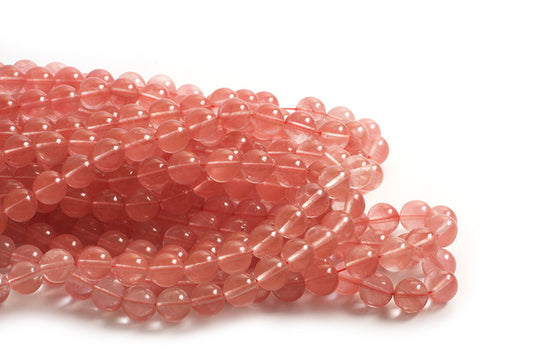 Cherry Quartz,  ca. 10 mm, 1 streng