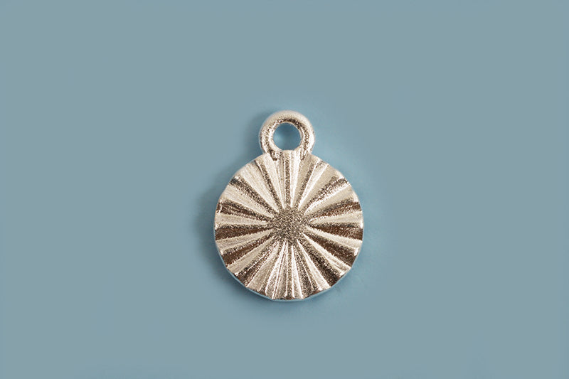 Vedhæng m/mønster, 6 mm, mat, 925s, 1 stk.