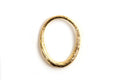 Oval ring, 21x16x1,5 mm, forgyldt med 18K guld, 1 stk.