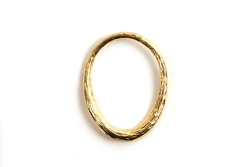 Oval ring, 21x16x1,5 mm, forgyldt med 18K guld, 1 stk.