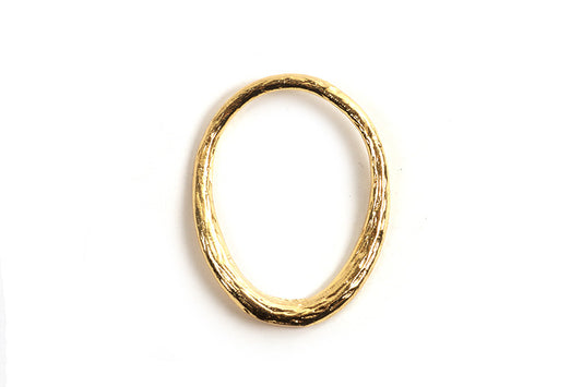 Oval ring, 21x16x1,5 mm, forgyldt med 18K guld, 1 stk.