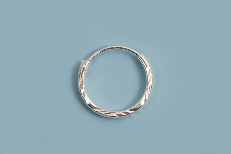 Hoops, facetteret, 1,2x12 mm, 925s, 1 par