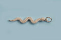 Vedhæng, slange m/zirkonia, ca. 29x6x2 mm, platiniumfarvet, 1 stk.