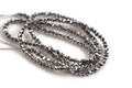 Glasperle, rondel, facet, sølv, 2x1,5 mm, 1 streng