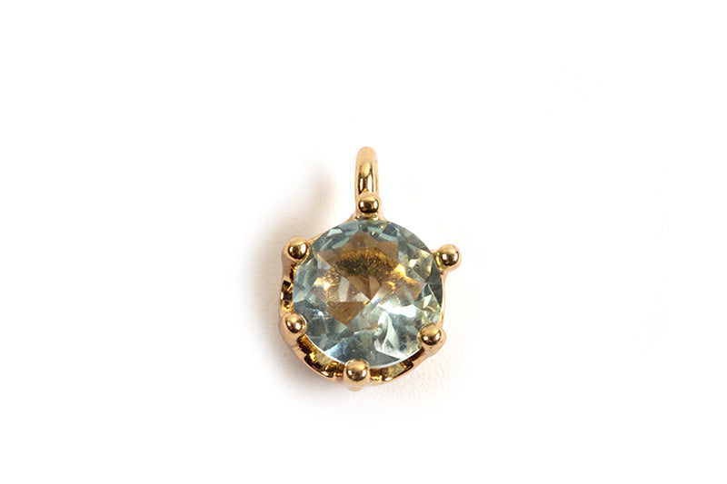 Vedhæng, m/lyseblåt facetteret glas, ca. 8x6x5 mm, FG, 2 stk.
