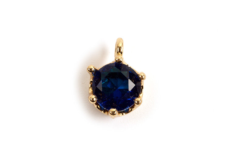 Vedhæng, m/blåt facetteret glas, ca. 8x6x5 mm, FG, 2 stk.