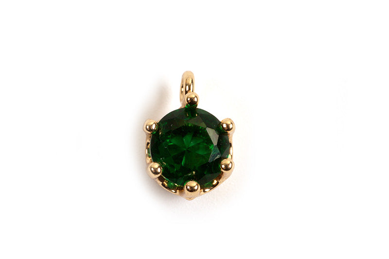 Vedhæng, m/grøn facetteret glas, ca. 8x6x5 mm, FG, 2 stk.