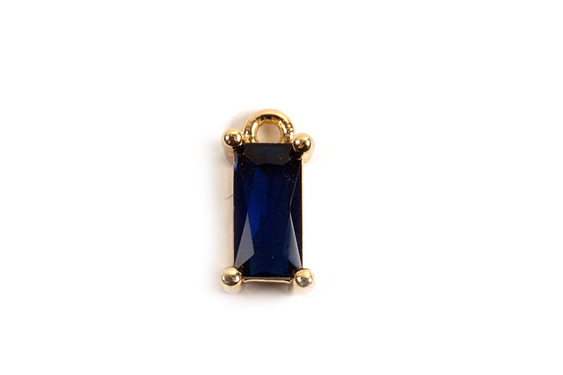 Vedhæng, m/blåt facetteret glas, ca. 8x4x5 mm, FG, 2 stk.