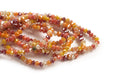 Glasperle, rondel, facet, gyldne, 2,5x3 mm, 1 streng
