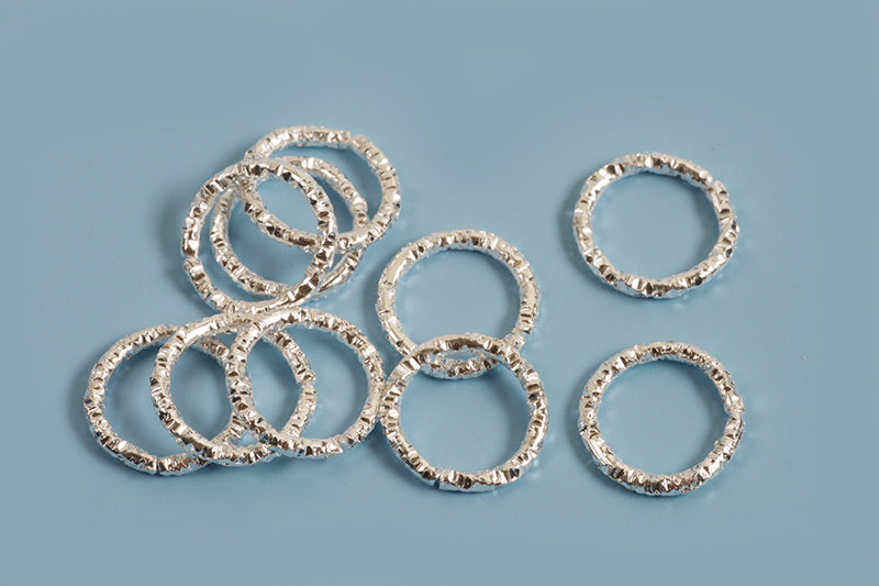 Ring/øsken, mønstret, 10x1 mm, FS, 10 stk.