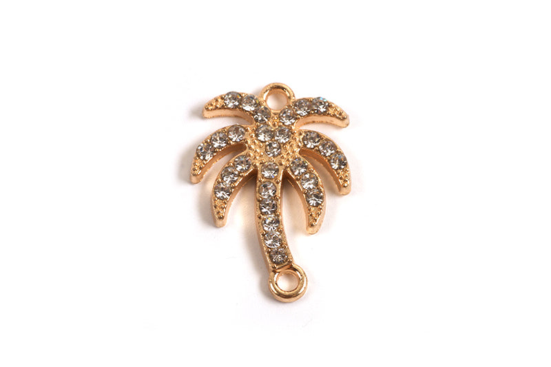 Vedhæng, palme m/zirkonia, ca. 23x16x2 mm, FG, 1 stk.