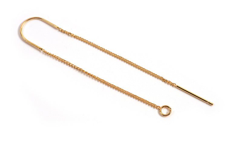 Ørekrog m/kæder, ca. 100-110 mm, forgyldt med 18K guld, 1 par