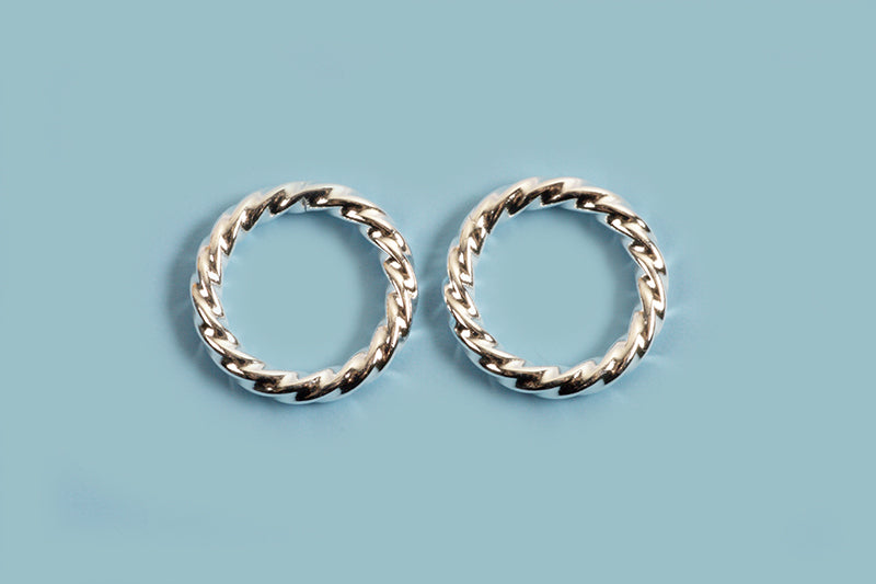 Ring, snoet, ca. 8x1,2 mm, 925s, 2 stk.