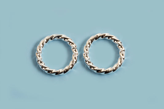 Ring, snoet, ca. 8x1,2 mm, 925s, 2 stk.