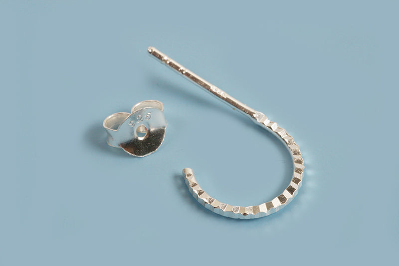 Hoops, facetteret, 1x10 mm, 925s, 1 par