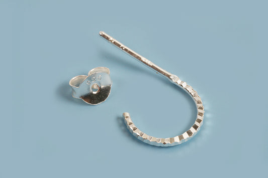 Hoops, facetteret, 1x10 mm, 925s, 1 par