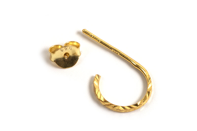 Hoops, facetteret, 1x10 mm, FG 925s, 1 par