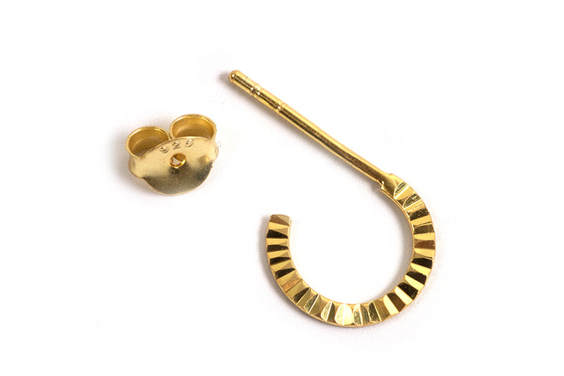 Hoops, facetteret, 1,3x10 mm, FG 925s, 1 par