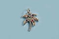 Vedhæng, palme m/farvede zirkonia, ca. 18x14x2 mm, FS, 1 stk.