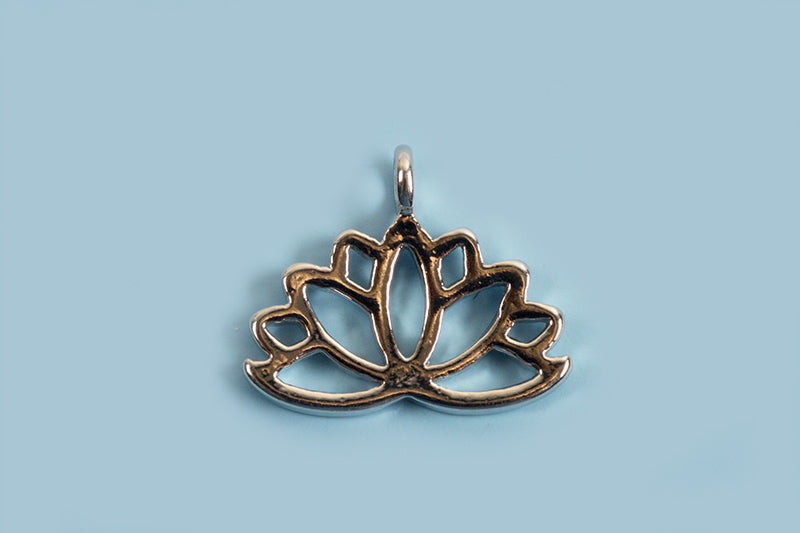 Vedhæng, lotusblomst, ca. 10x12x1 mm, FS, 2 stk.