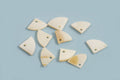 Shell pearls, vifteformet, ca.14x10 mm, hvid, 10 stk.