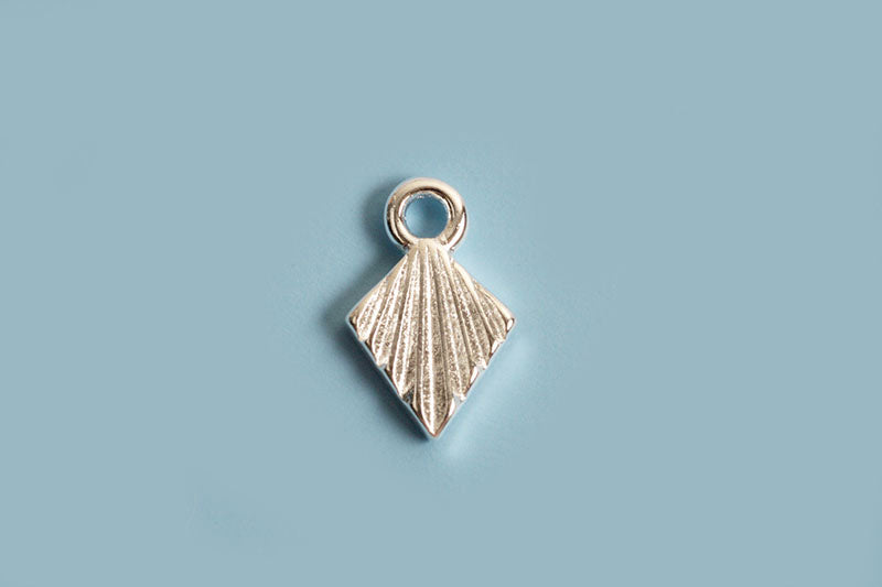 Vedhæng m/mønster, ca. 7,5x4,5 mm,  925s, 1 stk.