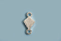 Vedhæng m/mønster, link, ca. 9x4,5 mm,  925s, 1 stk.