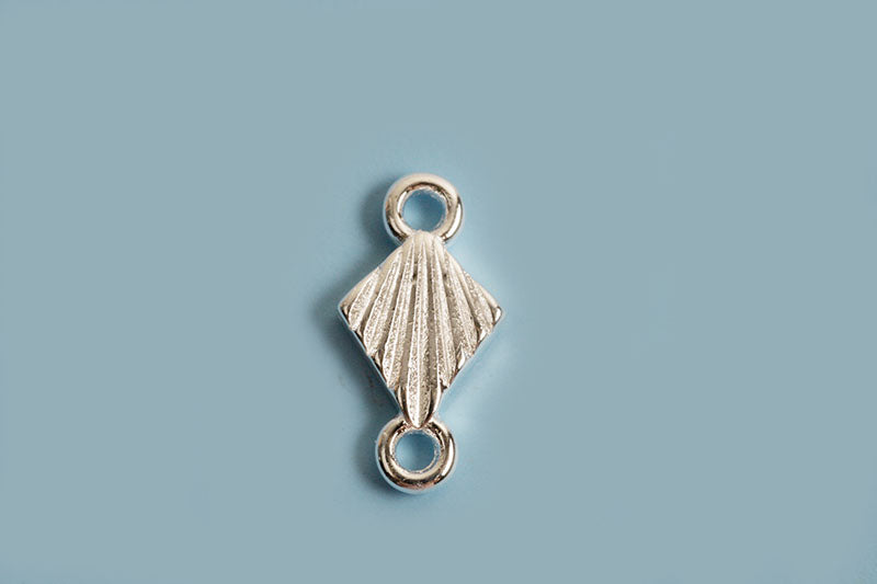 Vedhæng m/mønster, link, ca. 9x4,5 mm,  925s, 1 stk.
