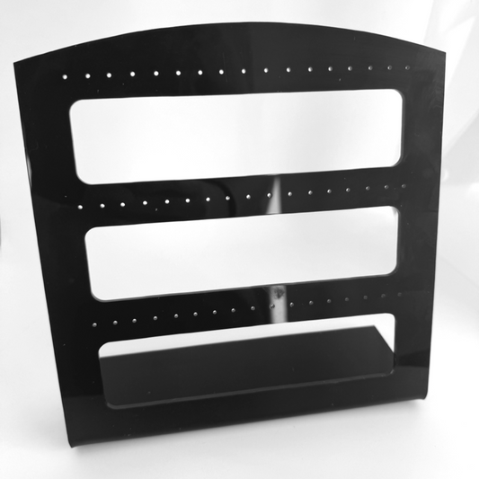 Display, stativ til øreringe, 20x20 cm. sort